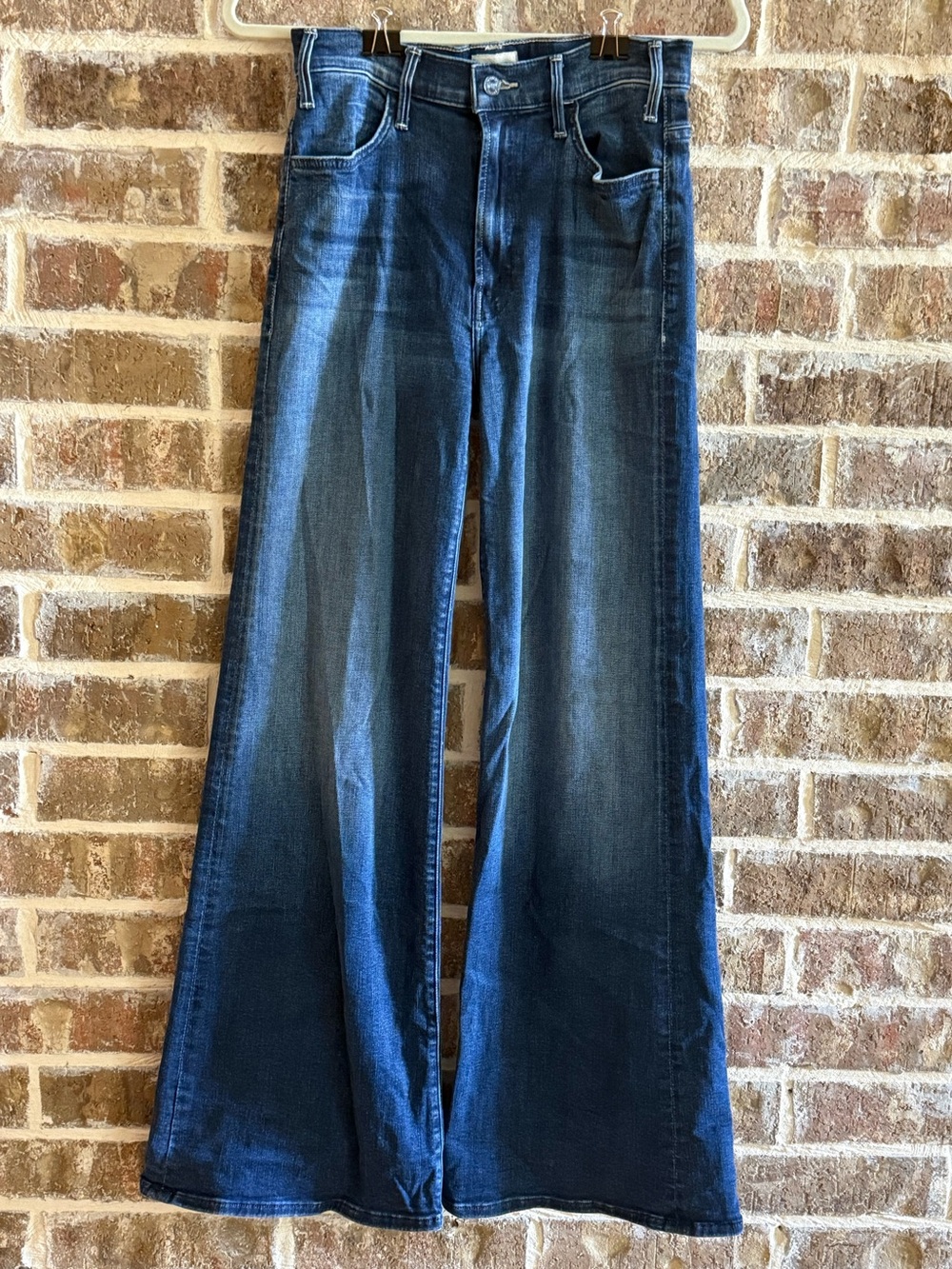MOTHER High Rise Wide Leg Flare Dark Wash Jeans [SIZE]